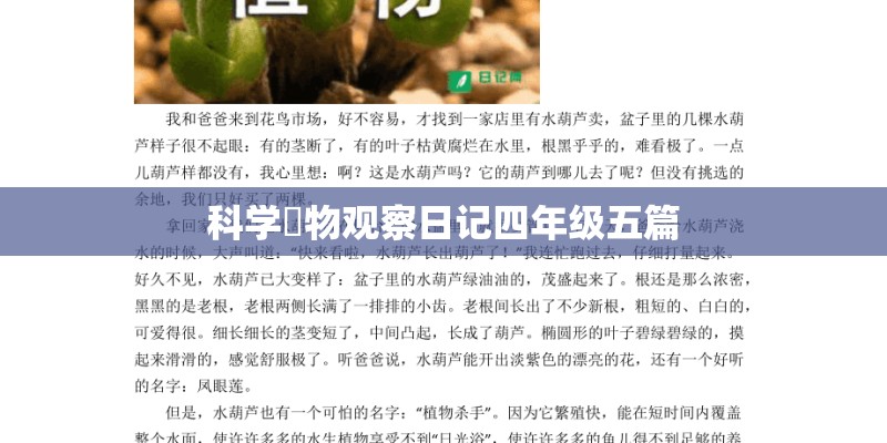 科学稙物观察日记四年级五篇
