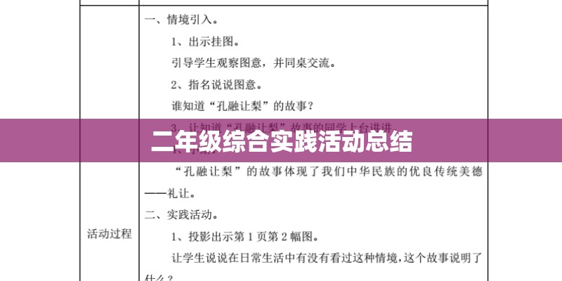二年级综合实践活动总结