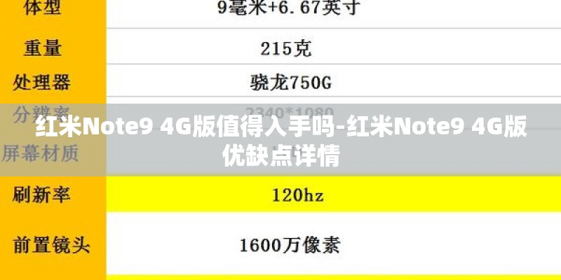 红米Note9 4G版值得入手吗-红米Note9 4G版优缺点详情