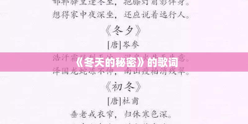 《冬天的秘密》的歌词