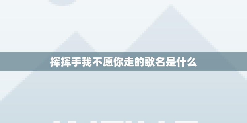 挥挥手我不愿你走的歌名是什么