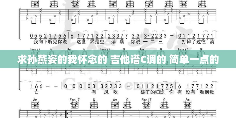 求孙燕姿的我怀念的 吉他谱C调的 简单一点的