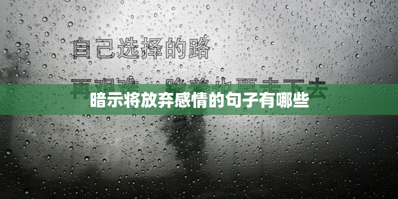 暗示将放弃感情的句子有哪些